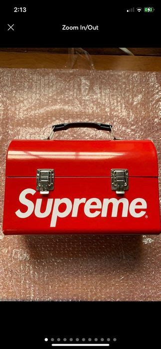 supreme metal lunch box red|Supreme Metal Lunch Box FW15 .